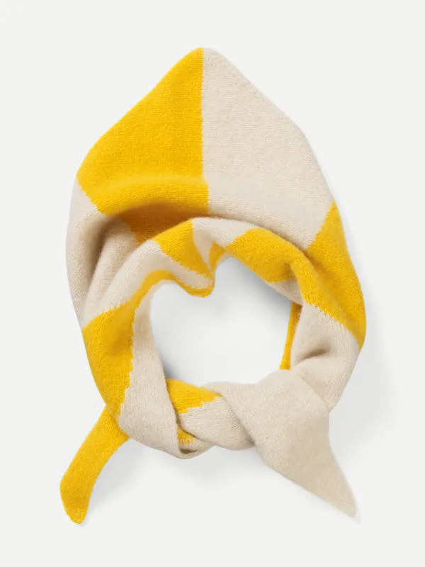 TWO COLOUR RAY TRIANGLE NECKERCHIEF PAGODA & OATMEAL