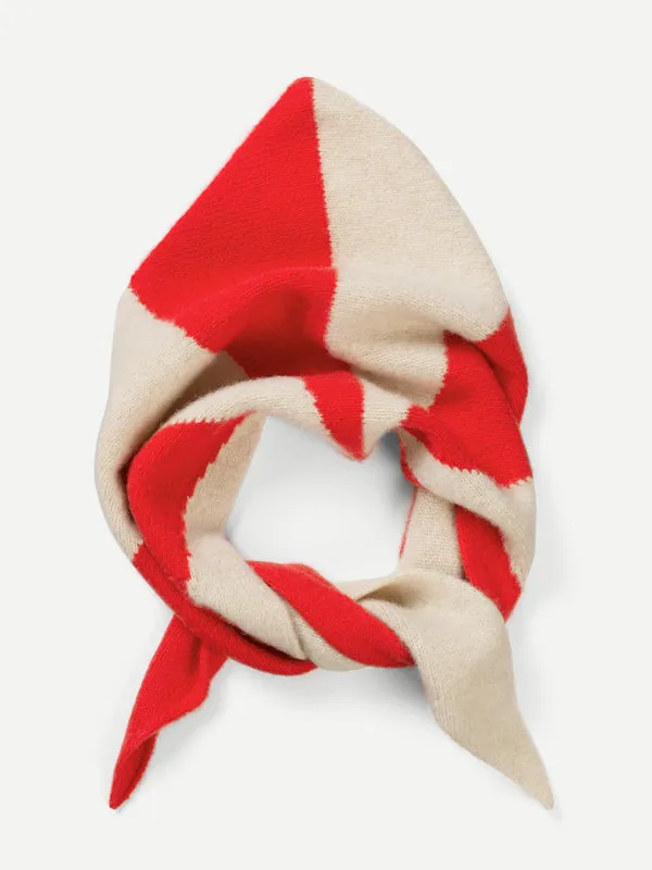 TWO COLOUR RAY TRIANGLE NECKERCHIEF PAGODA & OATMEAL