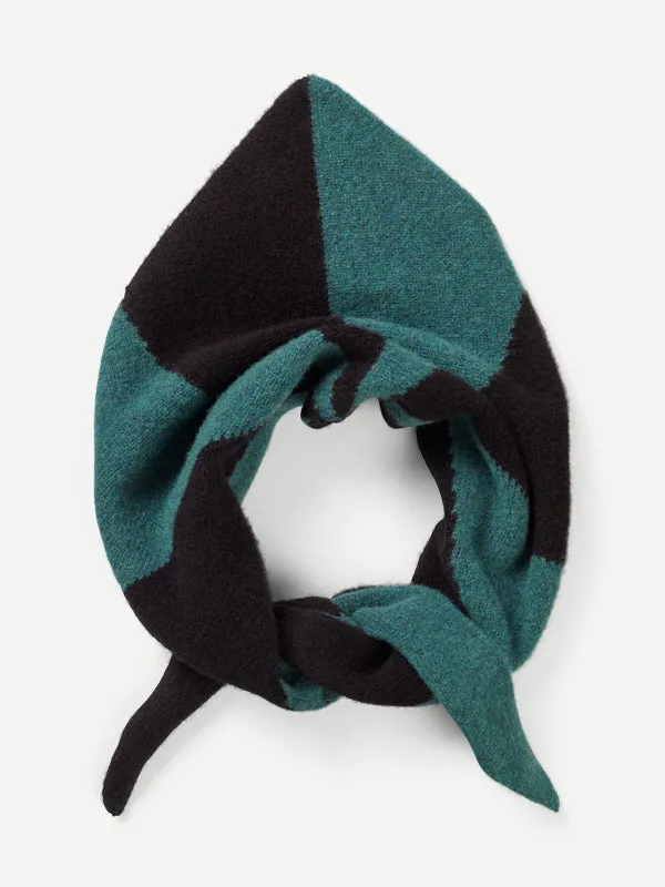 TWO COLOUR RAY TRIANGLE NECKERCHIEF PAGODA & OATMEAL