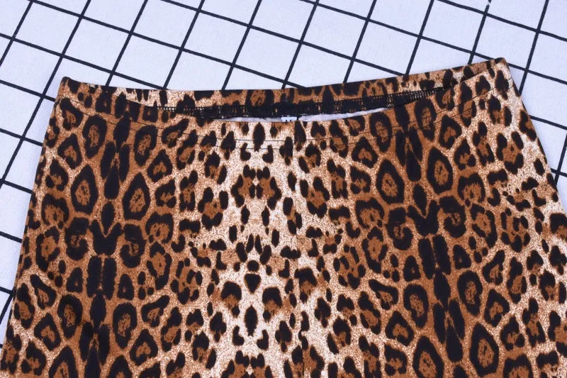 VenusFox fashion sexy bodycon high waist leopard print pants