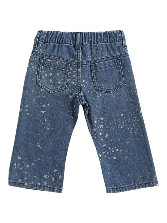 Versace   Glittered cotton denim jeans 