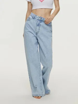 Vintage High Waisted Women Streetwear Wide Denim Fashion Y2k Casual 2024 Jeans