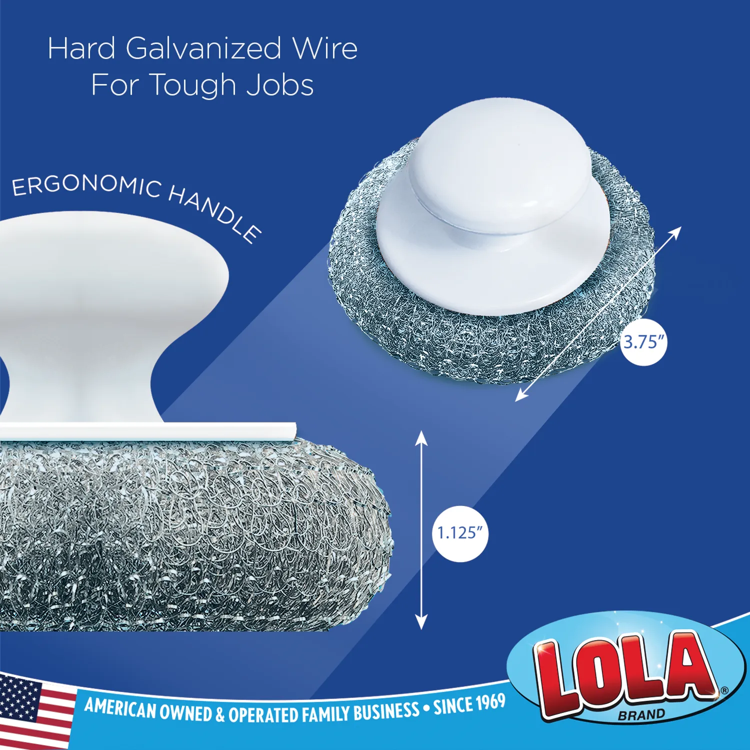 Wire Mesh Scourer with Hand Saver Knob