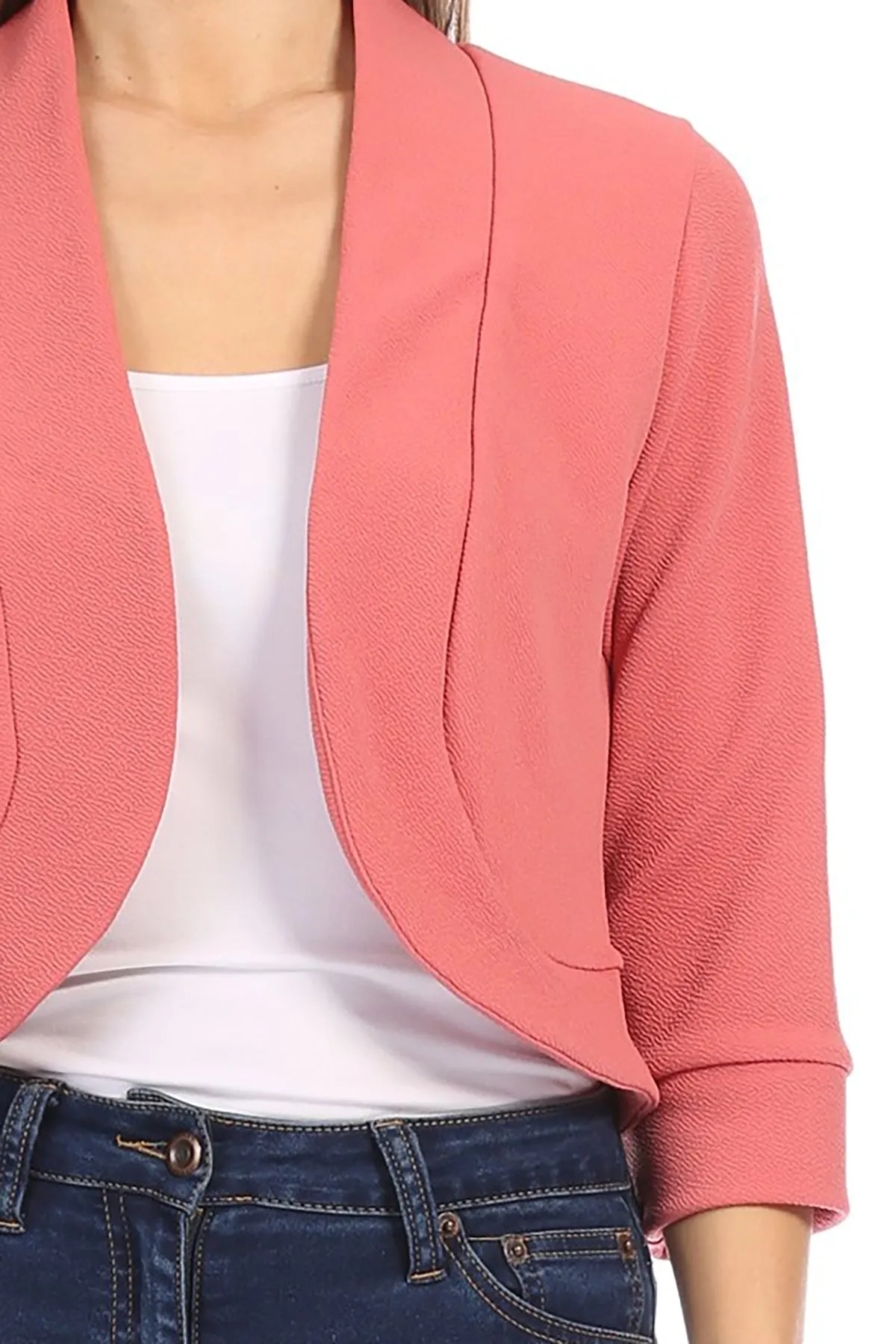 Women's Classic 3/4 Sleeve Open Front Bolero Blazer Cardigan for Work and Beyond