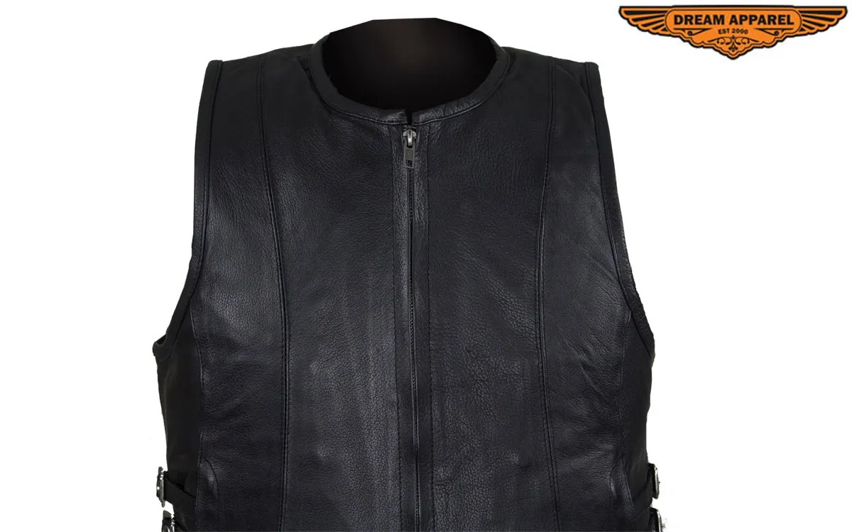 Women's Leather Tactical Motorcycle Vest