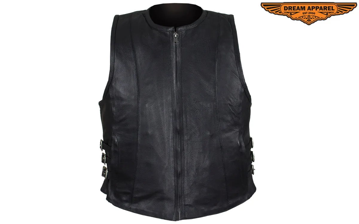 Women's Leather Tactical Motorcycle Vest