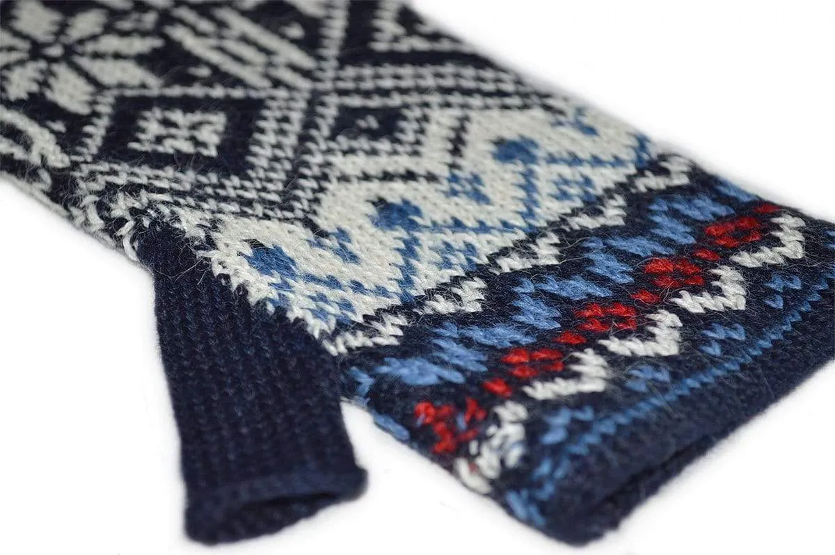 Womens Nordic Fingerless Gloves and Hat Sets