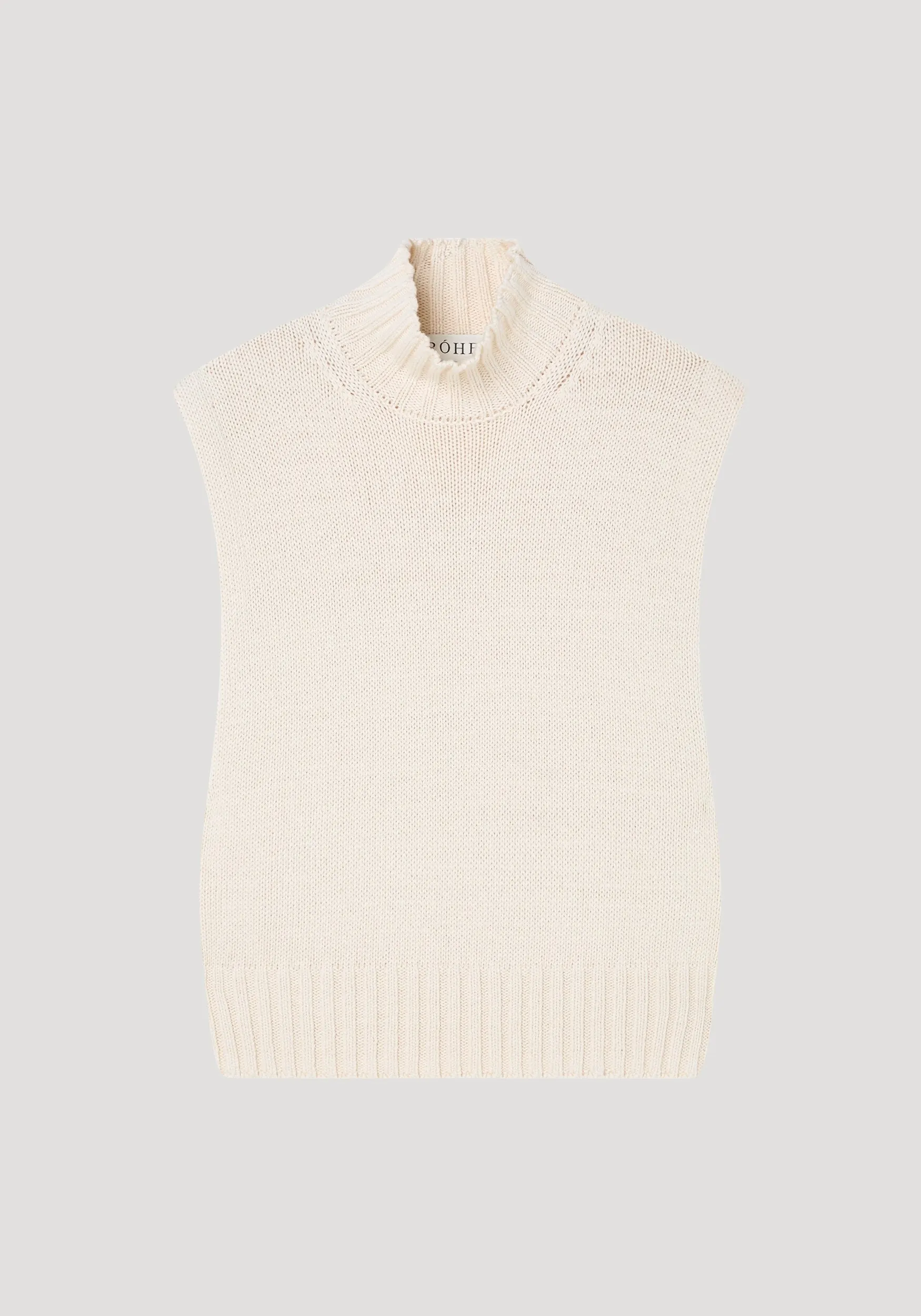 Wool sleeveless turtleneck | cream