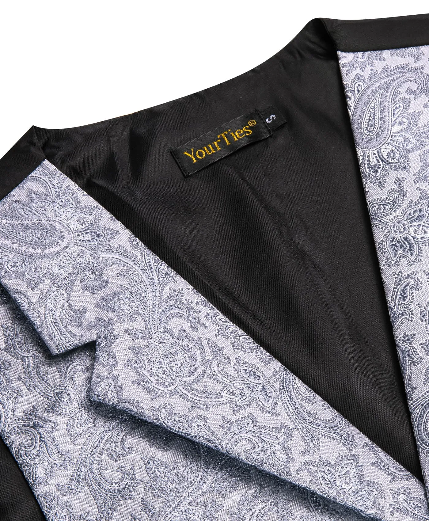 YourTies Wedding Vest Silver Grey Notched Lapel Waistcoat Necktie Set