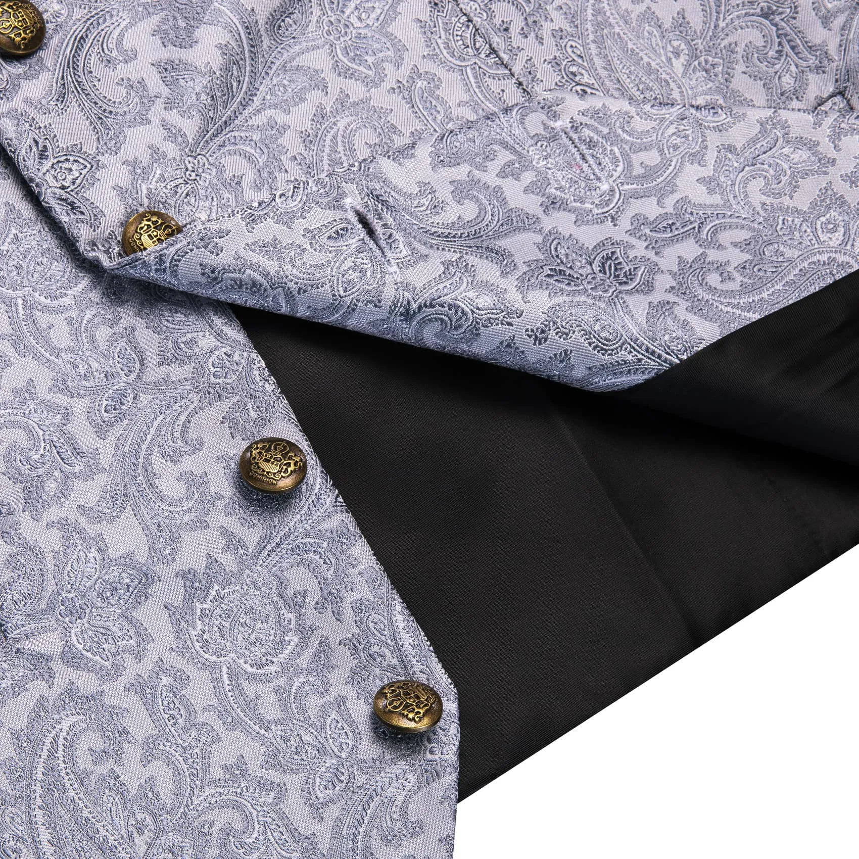 YourTies Wedding Vest Silver Grey Notched Lapel Waistcoat Necktie Set