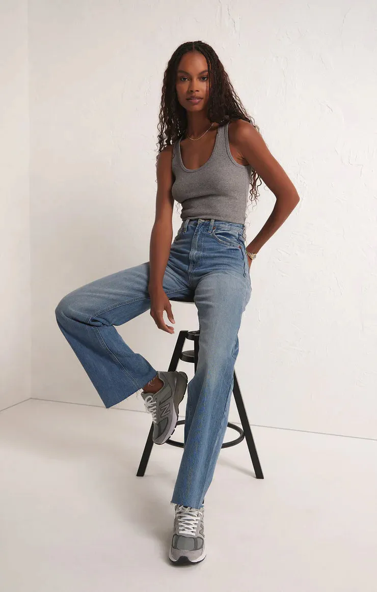 ZSU Essy Ribbed Tank in Heather Grey